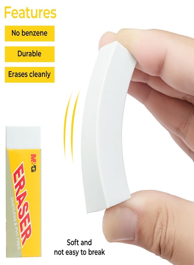 ام اند جي مجموعة ممحاة أقلام رصاص للأطفال من إم آند جي، عبوة من 20 ممحاة بيضاء، ممحاة فنية للرسم والتخطيط، للفنانين، لوازم مكتبية ومدرسية أساسية للفصول الدراسية - Image 3